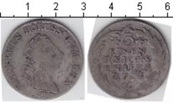 Монета 1/3 талера Пруссии 1779 года Серебро Фридрих Прусский