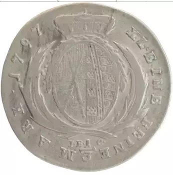Монета 1/3 талера Саксонии 1797 года Серебро Фридрих Август