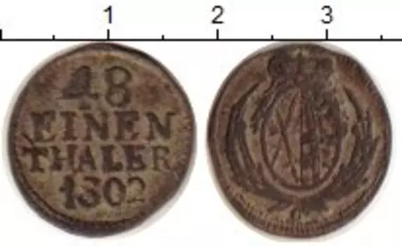 Монета 1/48 талера Саксонии 1802 года Серебро Фридрих Август III