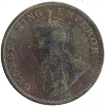 Монета 1/4 анны Британской Индии 1920 года Бронза Георг V
