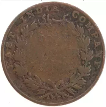 Монета 1/4 анны Индии 1835 года Медь Восточно-Индийская компания