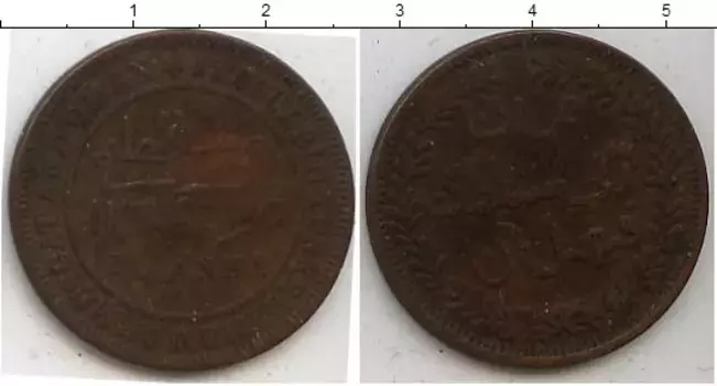 Монета 1/4 анны Маскат и Омана 1897 года Медь