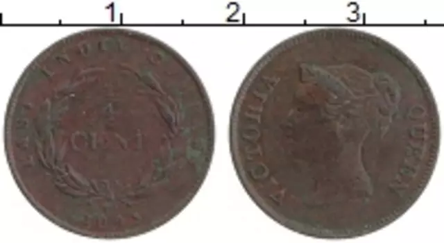 Монета 1/4 цента Индии Медь Виктория