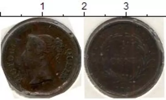 Монета 1/4 цента Стрейтс-Сеттльмента 1845 года Медь Виктория Перед вами монета, которая является свидетельством исторического прошлого Стрейтс-Сеттльментс