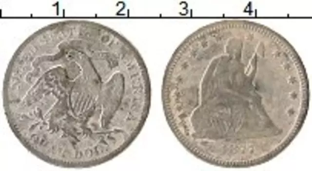 Монета 1/4 доллара Америки 1877 года Серебро Свобода