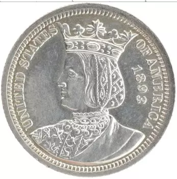 Монета 1/4 доллара Америки 1893 года Серебро Колумбийская выставка