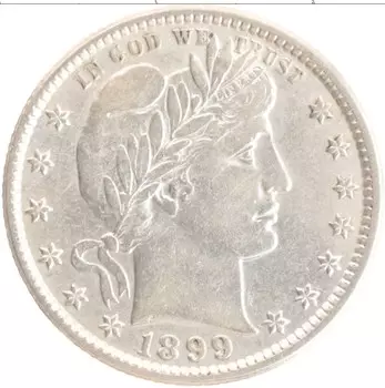 Монета 1/4 доллара Америки 1899 года Серебро Свобода