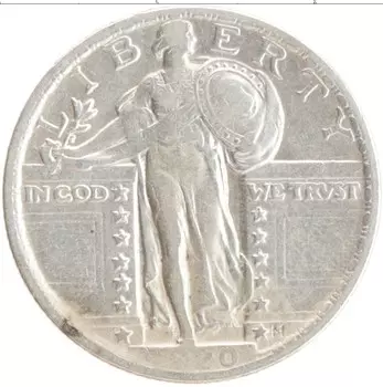 Монета 1/4 доллара Америки 1920 года Серебро