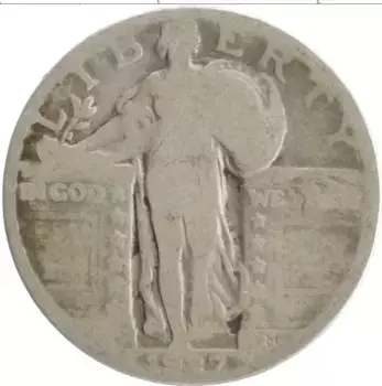 Монета 1/4 доллара Америки 1927 года Серебро
