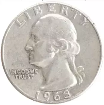 Монета 1/4 доллара Америки 1963 года Серебро Джордж Вашингтон