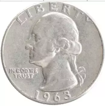 Монета 1/4 доллара Америки 1963 года Серебро Джордж Вашингтон