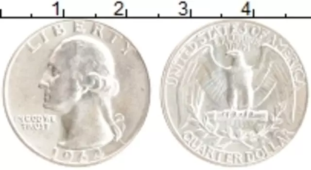 Монета 1/4 доллара Америки 1964 года Серебро Вашингтон