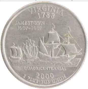 Монета 1/4 доллара Америки 2000 года Медно-никель D