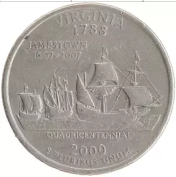 Монета 1/4 доллара Америки 2000 года Медно-никель D