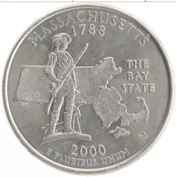 Монета 1/4 доллара Америки 2000 года Медно-никель P
