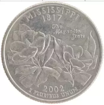 Монета 1/4 доллара Америки 2002 года Медно-никель Дж