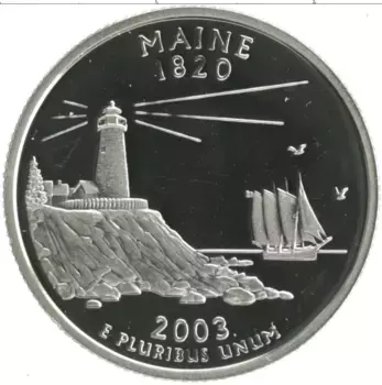 Монета 1/4 доллара Америки 2003 года Серебро S