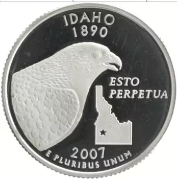 Монета 1/4 доллара Америки 2007 года Серебро S