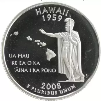 Монета 1/4 доллара Америки 2008 года Серебро S