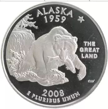 Монета 1/4 доллара Америки 2008 года Серебро S
