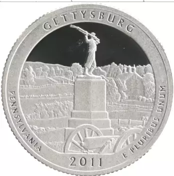 Монета 1/4 доллара Америки 2011 года Серебро S