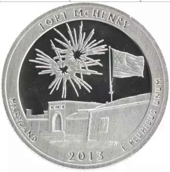 Монета 1/4 доллара Америки 2013 года Серебро S