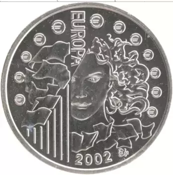Монета 1/4 евро Франции 2002 года Серебро Европа