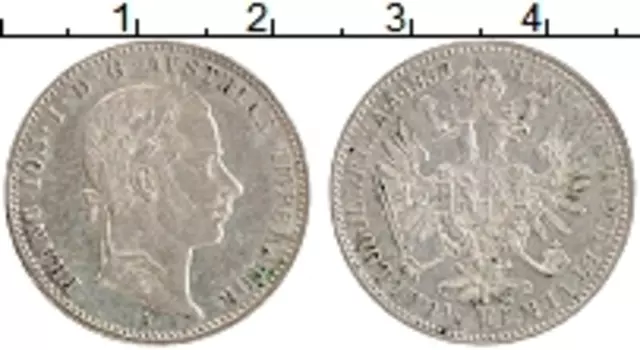 Монета 1/4 флорина Австрии 1858 года Серебро Франц Иосиф I