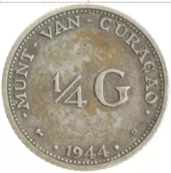 Монета 1/4 гульдена Кюрасао 1944 года Серебро Вильгельмина
