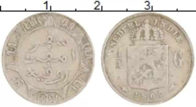 Монета 1/4 гульдена Нидерландской Индии 1903 года Серебро