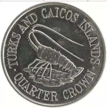 Монета 1/4 кроны Теркc и Кайкоса 1981 года Медно-никель Елизавета II