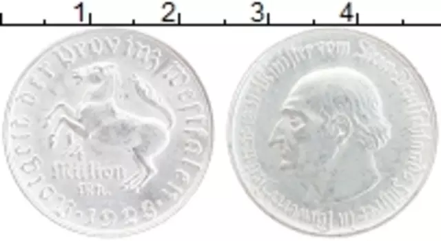 Монета 1/4 миллиона марок Вестфалии 1923 года Алюминий Министр фон Штейн