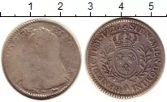 Монета 1/5 экю Франции 1726 года Серебро Людовик XV
