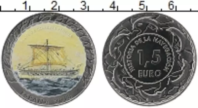 Монета 1,5 евро Испании 2018 года Медно-никель Цифровая печать