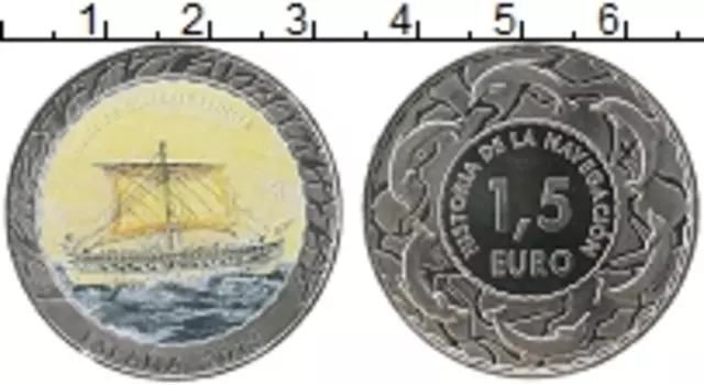 Монета 1,5 евро Испании 2018 года Медно-никель Цифровая печать