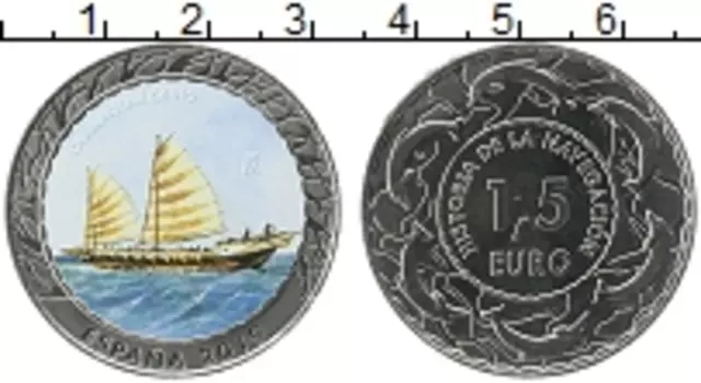 Монета 1,5 евро Испании 2019 года Медно-никель Цифровая печать