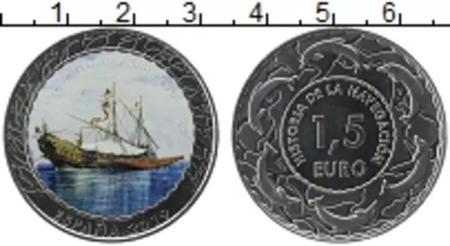 Монета 1,5 евро Испании 2019 года Медно-никель Цифровая печать