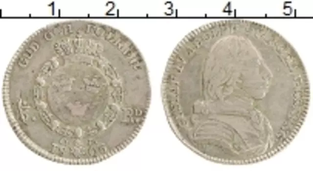 Монета 1/6 ригсдалера Швеции 1805 года Серебро Густав IV