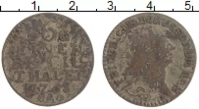 Монета 1/6 талера Пруссии 1768 года Серебро Фридрих I