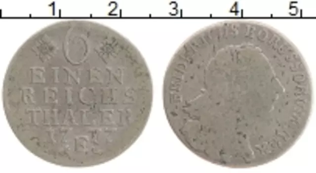 Монета 1/6 талера Пруссии 1777 года Серебро Фридрих I