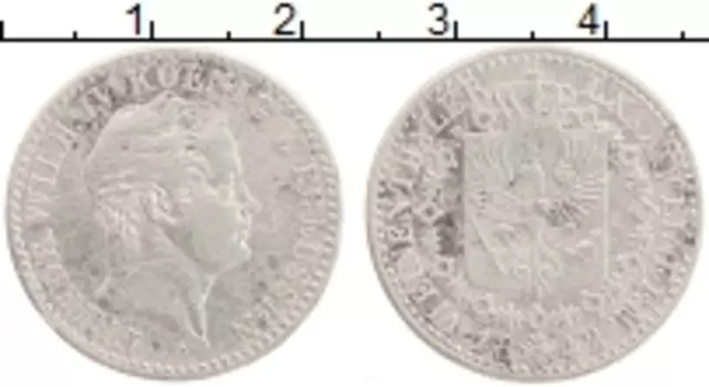 Монета 1/6 талера Пруссии 1842 года Серебро Фридрих Вильгельм IV