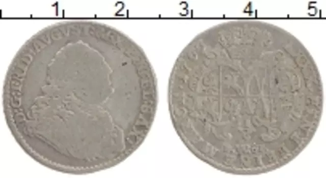 Монета 1/6 талера Саксонии 1763 года Серебро Фридрих Август