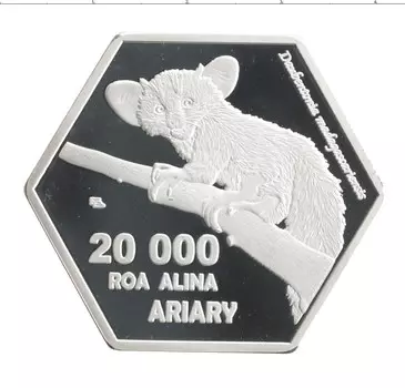 Монета 20000 ариари Мадагаскара 2021 года Посеребрение UNUSUAL