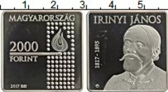 Монета 2000 форинтов Венгрии 2017 года Медно-никель 200 лет со дня рождения Яноша Ирини