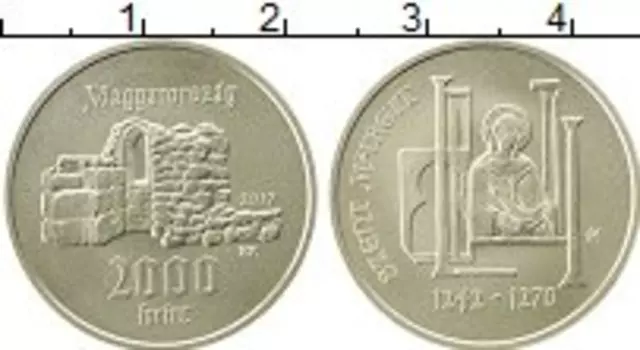 Монета 2000 форинтов Венгрии 2017 года Медно-никель 775 лет со дня рождения Святой Маргариты
