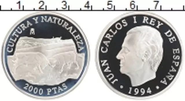 Монета 2000 песет Испании 1994 года Серебро Культура и Природа