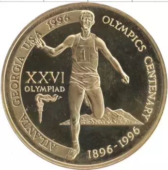 Монета 2000 шиллингов Танзании 1996 года Латунь XXVI Олимпийские игры в Атланте