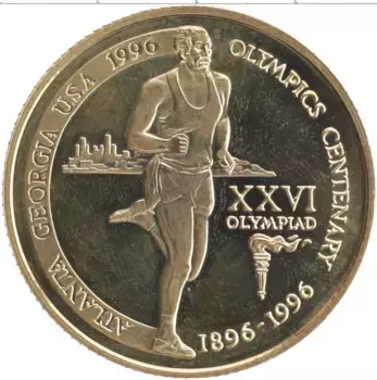 Монета 2000 шиллингов Танзании 1996 года Латунь XXVI Олимпийские игры в Атланте