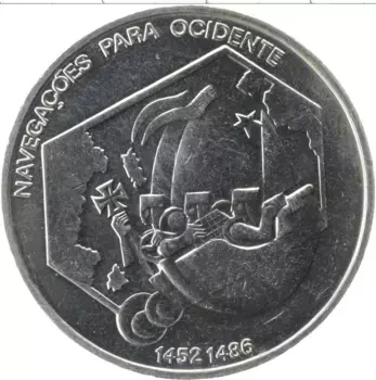 Монета 200 эскудо Португалии 1991 года Медно-никель Открытия