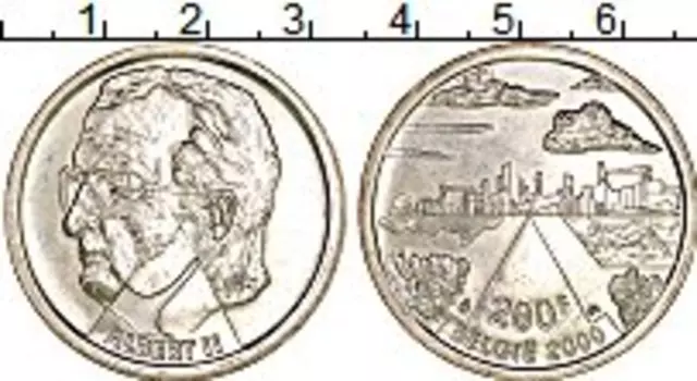 Монета 200 франков Бельгии 2000 года Серебро Миллениум